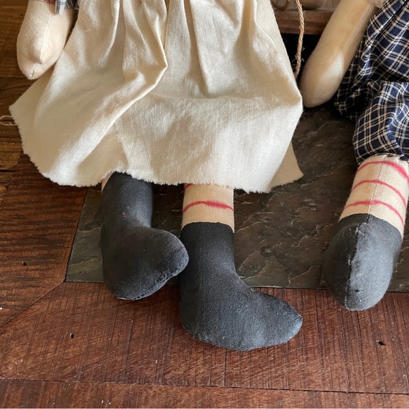 13" Raggedy Ann & Andy Handmade Dolls Primitive Folk Art Originals - Picture 4 of 9